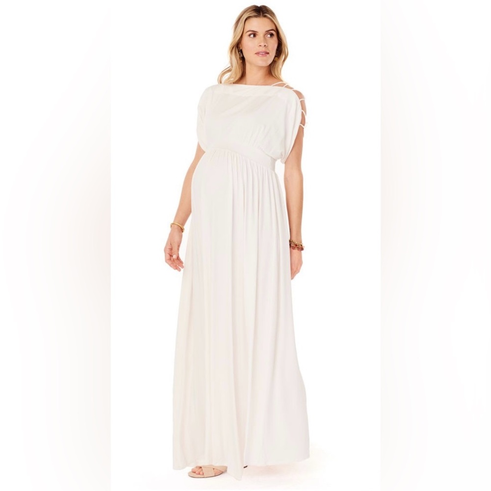 White Maternity Maxi Dress. New without tags. Size S